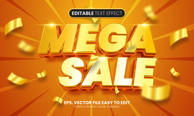 Wall Mural - mega sale promotion 3d editable text effect