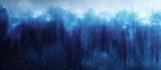 Wall Mural - abstract blue background with rain drops.