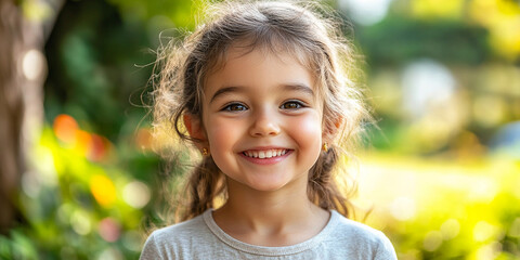 Portrait of a beautiful little girl looking at the camera