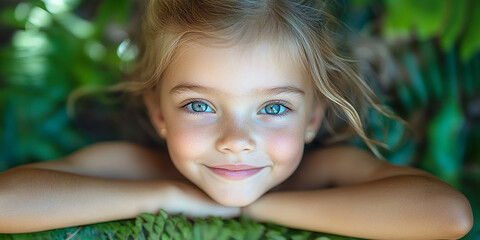 Portrait of a beautiful little girl looking at the camera