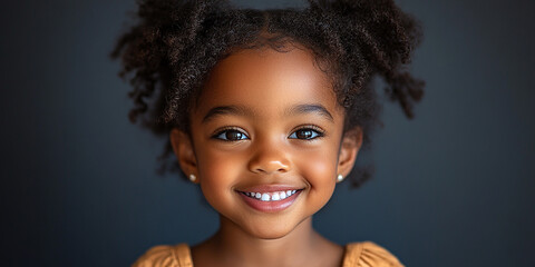 portrait of an black little girl with a smile