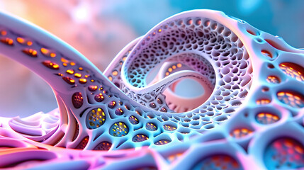 Aufkleber - Purple blue shiny background, fractal style glossy neon colors wallpaper