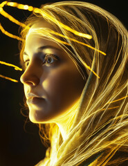 Light painting photography of Mother Mary