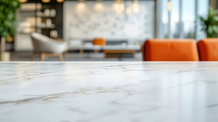 Leinwandbilder - Empty marble table top showing modern office background