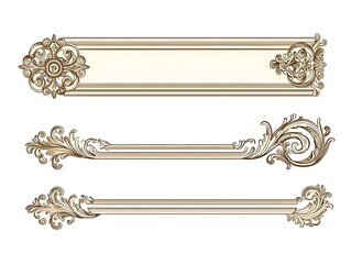 Wall Mural - Elegant Scrollwork Inspired Line Frames with Intricate Corner Patterns for Luxurious Projects