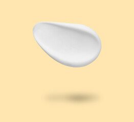 Poster - Cosmetic product in air on beige background