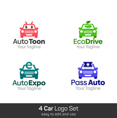 Car Shape Logo Template Set. Good for Business, Agency, Community and Organization