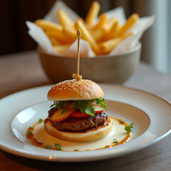 burger and fries