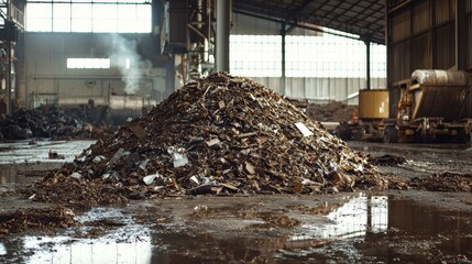 Wall Mural - Pile of raw materials, factory floor