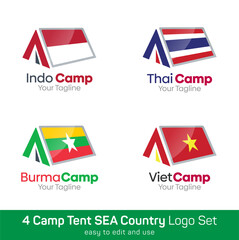 Camp Shape Logo Template Set. Good for Business, Agency, Community and Organization