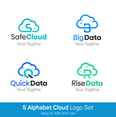 Cloud Shape Logo Template Set. Good for Business, Agency, Community and Organization