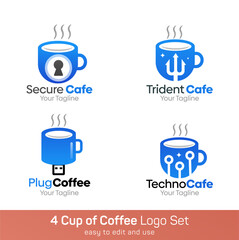 Coffee Shape Logo Template Set. Good for Business, Agency, Community and Organization