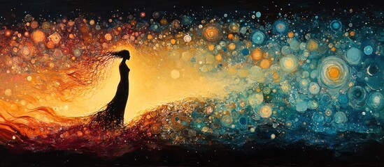 Wall Mural - woman in the universe
