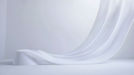 Wall Mural - glossy white smooth backdrop with curved base for seamless product photography presentation