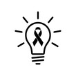 © ValGraphic - Light bulb icon with breast cancer awareness ribbon