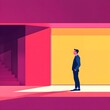 © HiSea - Businessman Standing in Front of a Yellow Wall
