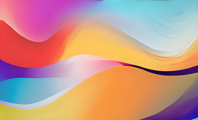Wall Mural - abstract bright colorful background. decorative waves for tech design - generative ai