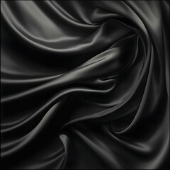 Wall Mural - Abstract Black Satin Drapery