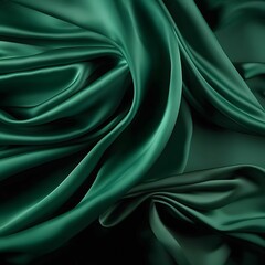 Wall Mural - Emerald Green Silk Fabric