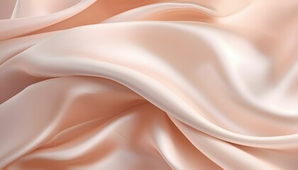 Wall Mural - Soft, Smooth, and Silky Peach Satin Fabric