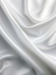 Wall Mural - White Satin Fabric Draped Abstract Background