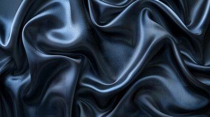 Wall Mural - Draped Blue Satin Fabric