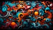 © SP_Da - A colorful abstract painting with many shapes and patterns