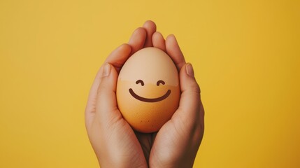 Sticker - Smiling egg in hands