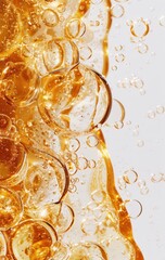 Canvas Print - Golden liquid bubbles