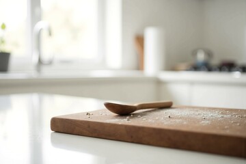 A Spoon on a Cutting Board