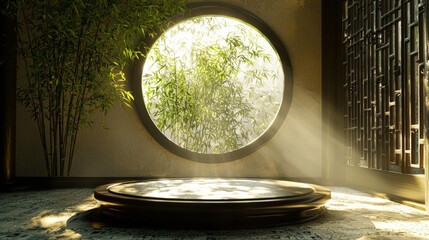 Canvas Print - Zen garden with sunlight