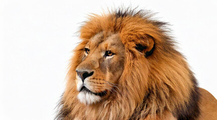 Wall Mural - Lion isolated on white background studio shot 
