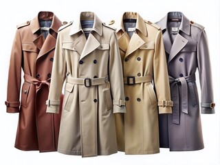 Classic Trench Coats Collection for Fashion and Seasonal Style Imagery