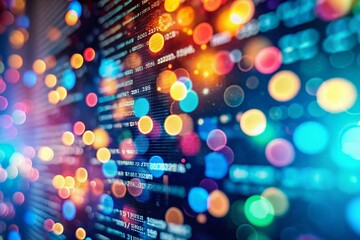 Closeup Programming Code in Bokeh Style for Tech and Coding Themes