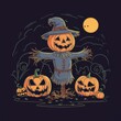 © Asif Munir - halloween background with pumpkin