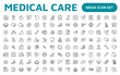 © artnazu - Set of Medical web icons in line style. Medicine and Health Care, RX. Medicine, check up, doctor, dentistry, pharmacy, lab, scientific discovery, collection.