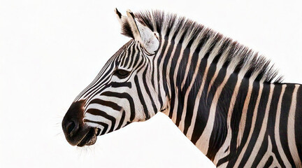 Wall Mural - Zebra isolated on white background studio shot 