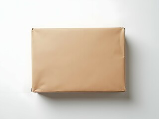 Wall Mural - wrapped rectangular carton box package mockup for branding and design projects isolated on white. br