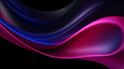 Wall Mural - abstract black background with pink wave with gradient . 3д. background. wallpaper, pattern.