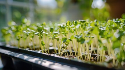 Canvas Print - Fresh Sproutlings Growing in a Tray