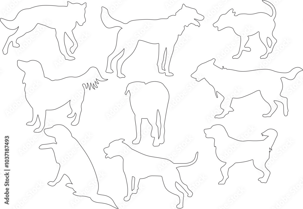 Dog outline clipart svg Stock Vector | Adobe Stock