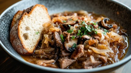 Beef Stew with Bread.