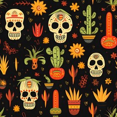 Wall Mural - Day of the Dead Pattern