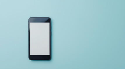 Minimalistic smartphone on a soft blue background a clean and modern design element for digital projects