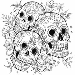 Wall Mural - Sugar Skull Illustration