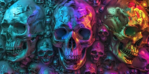 Poster - Colorful Skull Pattern