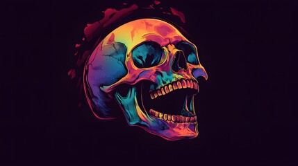 Poster - Vibrant Skull Illustration