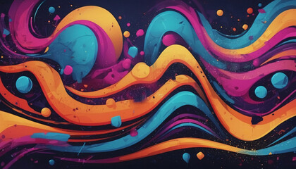 Wall Mural - vibrant neon wave abstract background for social media marketing