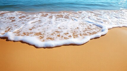 Sticker - Calm Ocean Waves on a Sandy Beach Shore