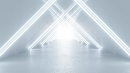 Wall Mural - seamless looping white tunnel animation